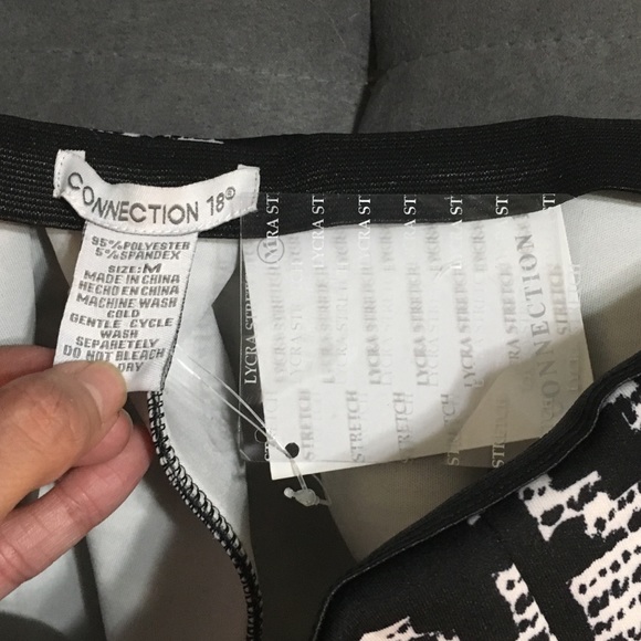 Black and White Stetch Mini Skirt - Picture 3 of 3